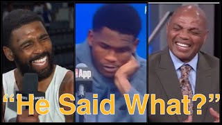 Barkley \& Kyrie Laugh at Anthony Edwards “I’m Guarding Kyrie” comments! Stephen A \& Gil Warns ANT!