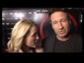 David duchovny  gillian anderson  whispering during interview on the red carpet