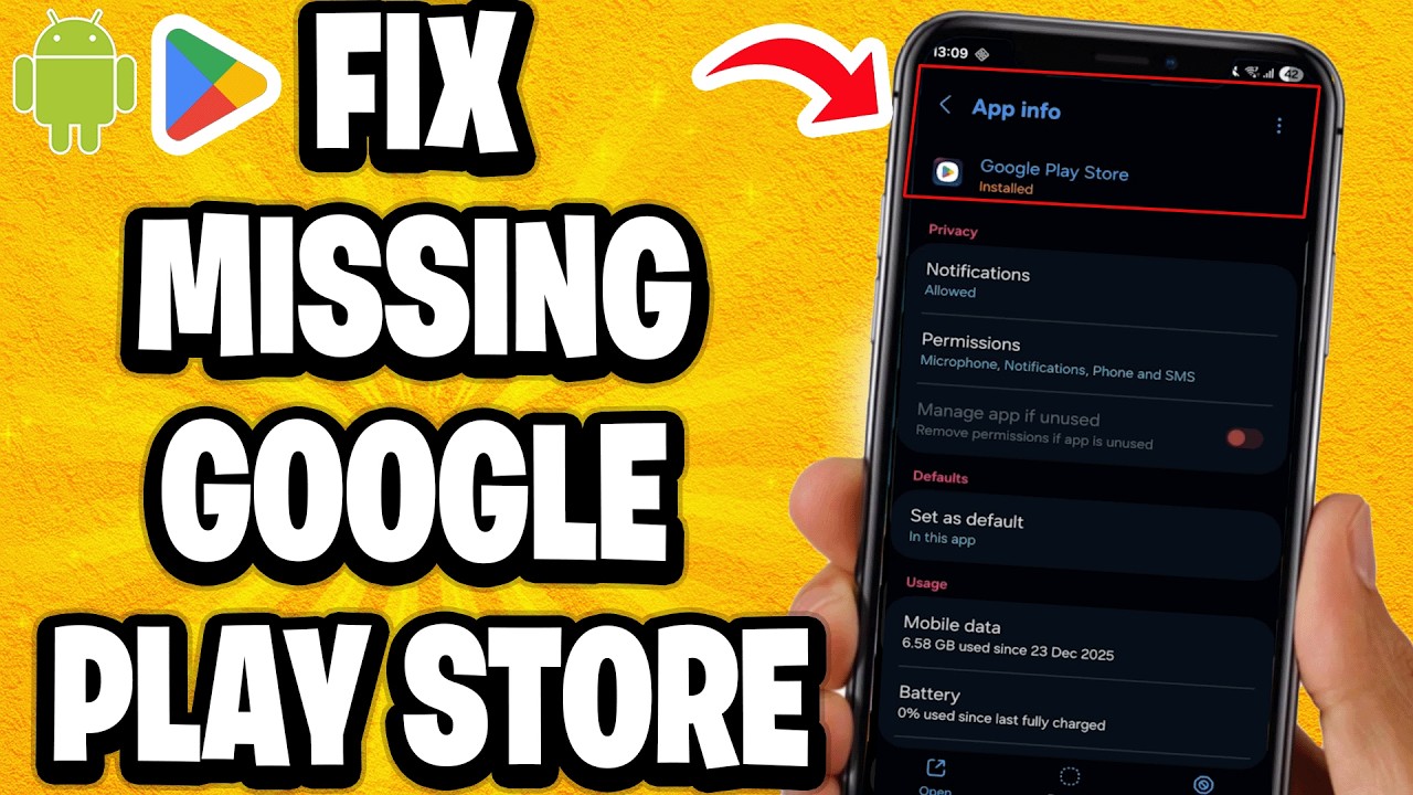 How To Fix Missing Google Play Store For Android - YouTube