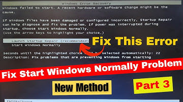 Start Windows Normally Problem