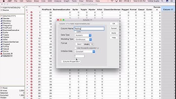 BUAD425: Creating Testing Data in JMP