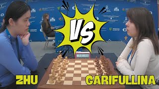 Zhu Jiner VS Garifullina Leya II 2023 FIDE Women's World Rapid Championship R3