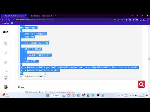 0x07. C - Even more pointers, arrays and strings; 2.  strchr