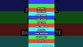 NSCA CPSS EXAM NEWEST 2025 ACTUAL EXAM TEST BANK COMPLETE 350 REAL EXAM QUESTIONS AND CORRECT DETAIL