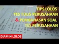 Soal matdas tes perusahaan  tips lolos seleksi tulis