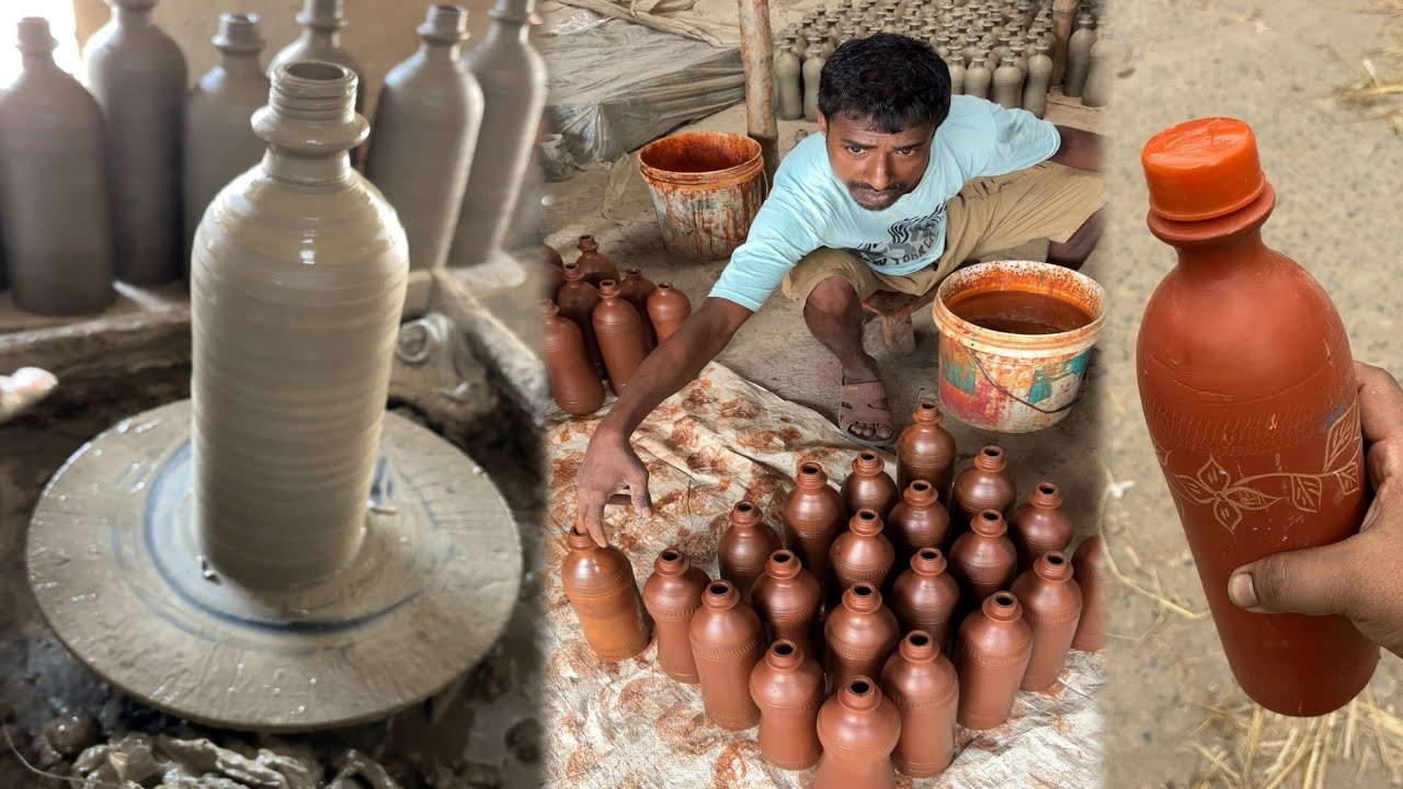 How To Making Clay Water Bottles in Indian Village