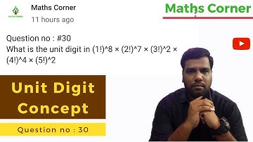 Question no : #30 | Unit Digit Concepts | Maths Corner
