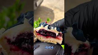 Blueberry ice cream cake with chocolate🫐🫐 #cake #chocolate #fruit #icecream