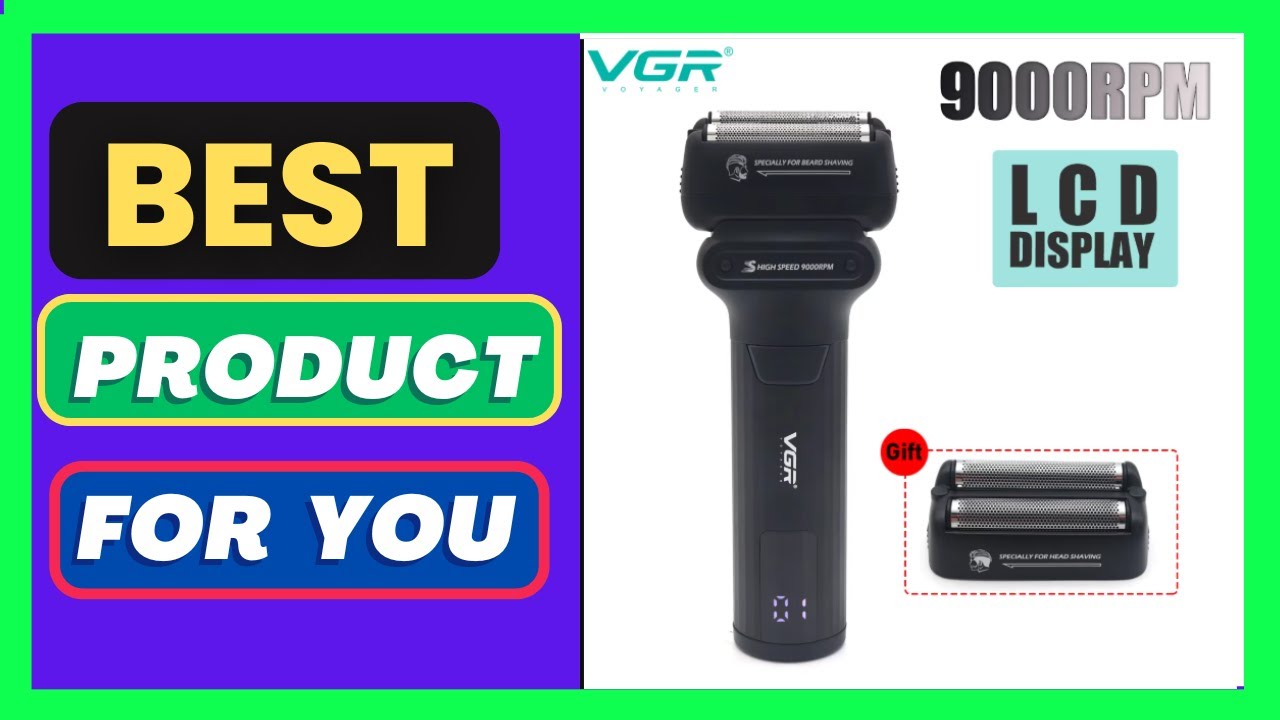 VGR V368 Mens Electric Shaver with Double Foil Washable 9