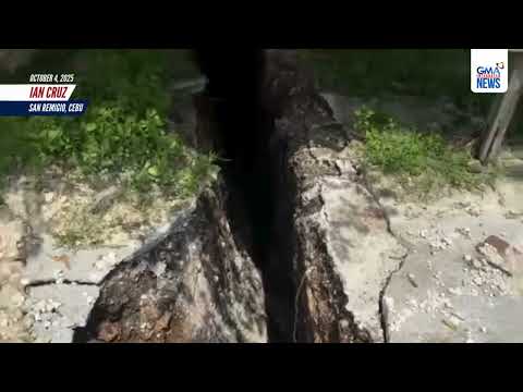 Fissures Sinkholes Appear In Cebu Town After 6 9 Magnitude Quake GMA Integrated News