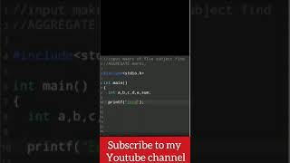 C program to input marks of five subjects and find aggregate marks ||C language programming||#shorts Net Worth