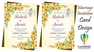 How to Make Wedding Invitation Card Design in CorelDraw | Marriage Invitation Card Design Tutorial