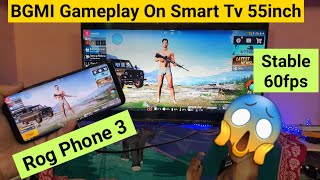 RogPhone 3 BGMI Gameplay on 55inch Tv Using Type C 3.1 port and HDMI Cable🤯🤯😱 screenshot 2