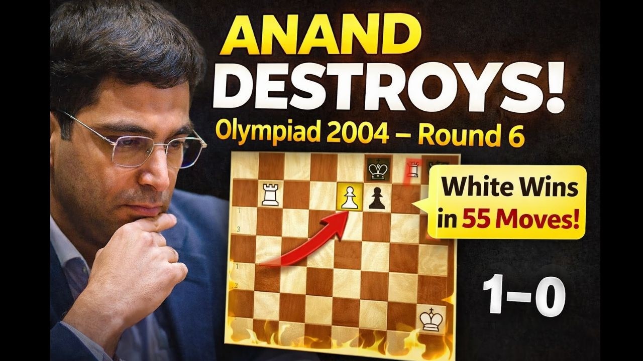 Viswanathan Anand vs Loek Van Wely | 36th Chess Olympiad 2004 | Brilliant White Victory!