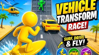 Vehicle Transform Race Gameplay 🚗🏄🚁 Can You Beat Every Level screenshot 2