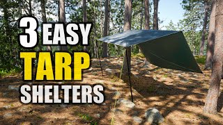 3 Easy Tarp Shelters and the knots to tie them | Camping Knots