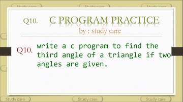 C Programs:write a c program to find the third angle of a triangle if two angles are given