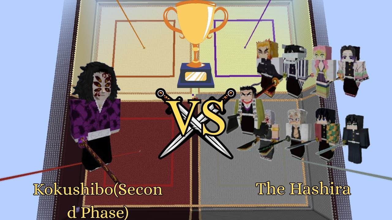 Kokushibo(Third Phase) vs The Hashira | Minecraft 1.16.5