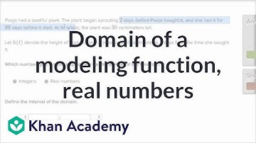 How to determine the domain of a modeling function (example with a function) | Khan Academy