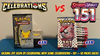 Celebrating the NEW YEAR by opening $200 in CELEBRATIONS & POKEMON 151 PACKS! (pokemon card opening)