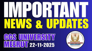 CCSU MEERUT IMPORTANT NEWS UPDATE TODAY 22-11-2025