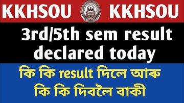Kkhsou results declared today // 1st sem 3rd sem and 5th sem obe result