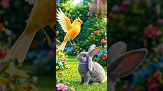 Rabbit aur Birds Dosti|Rabbit cartoon viral #mood_on_2.45 #abcteaching #cartoon_Rabbit #viral_shorts