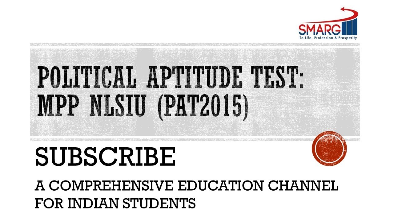 Policy Aptitude Test MPP NLSIU 2015 YouTube