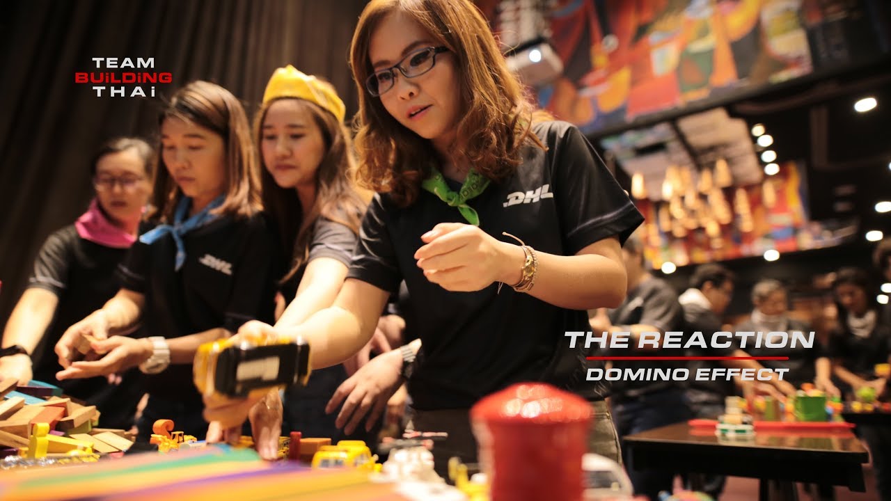 Chain reaction domino effect challenge team building activity corporate events Thailand