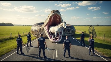 Heroic Rescue Team Save Poor Horse From Ferocious Giant Python’s Attack