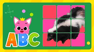 Learn Alphabets With Sliding Puzzle S Skunk Pinkfong English For Kids Pinkfong & Hogi