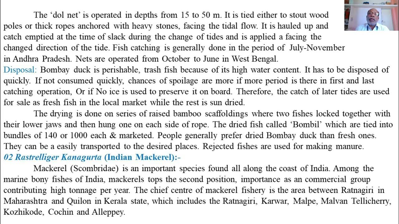 S.Y.B.Sc. Lecture 58 Harvesting Methods of Indian Mackerel (K. J. S
