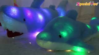 LED Stuffed Blue Shark Ocean Animals Soft Pillow Plush Toy Marine Life screenshot 2