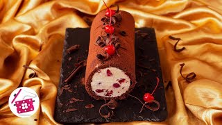 К ЧАЮ ️ Бисквитный РУЛЕТ МОРОЖЕНОЕ ️ Шоколадное Бисквитное Тесто и Мороженое Пломбир