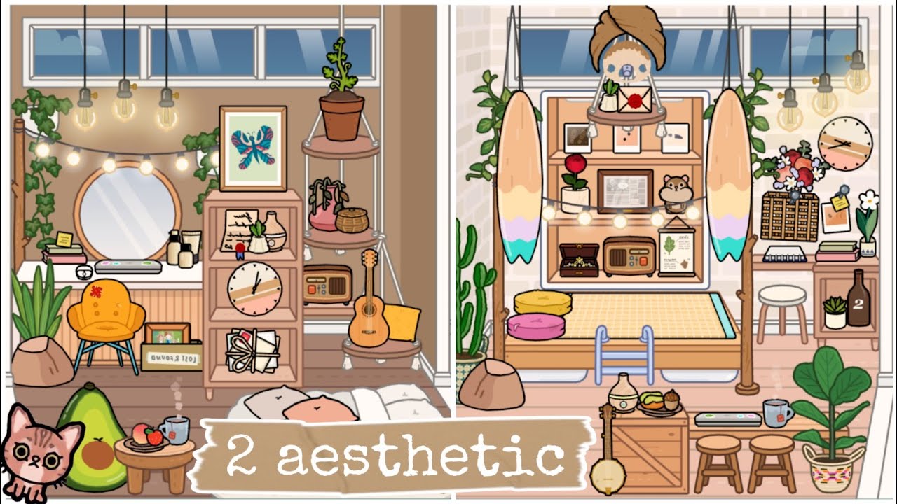 Toca Life World : NEW AESTHETIC BEDROOM IN FREE HOUSE DESIGN MAKEOVER🍑🌿 ...