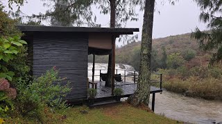 I spent 48 hours in a river cabin | It rained all weekend | Relaxing 