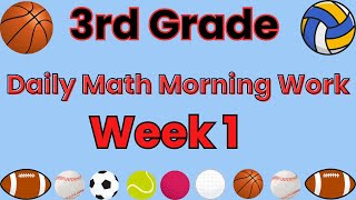 3rd Grade~ Daily Math Morning Work  For Kids~Week 1