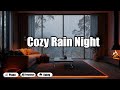 Natural Heavy Rain and Gentle Piano with Warm Fireplace for Meditation and Focus