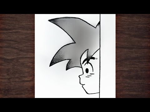 تعلم رسم نصف وجه غوكو من دراغون بول بسهولة للمبتدئين خطوة بخطوة