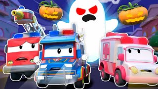 Halloween Special! RESCUE SQUAD solves the spooky MYSTERY! | Rescue Cars &amp; Trucks