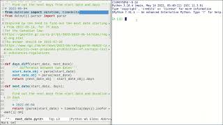Python in Emacs 0049 - How to find out the next date from given start date and duration in days