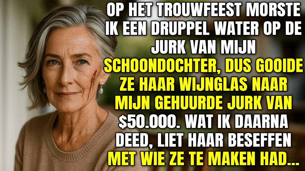 Op de bruiloft gooide mijn schoondochter haar wijn over mijn $50.000 jurk, dus ik...