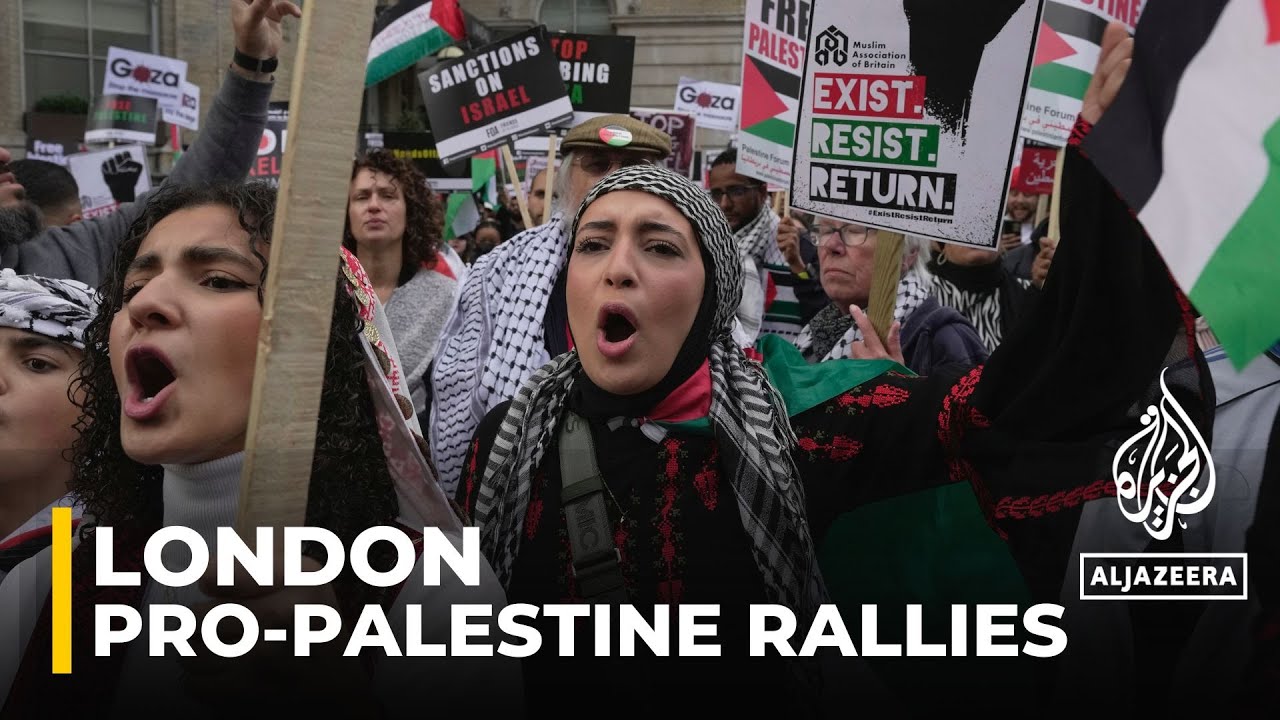 شوارع لندن تعج بالمتظاهرين المؤيدين للفلسطينيين