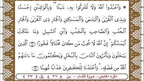 سورة النساء من الأية  36- 37 بصوت الشيخ على جابر