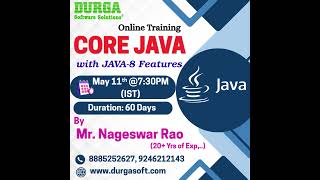 CORE JAVA with JAVA-8 Features Online Training @ DURGASOFT #durgasoftware #durgasoft #shorts #java