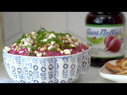 Pickled Beet and White Bean Dip with Za'atar, Feta and Mint