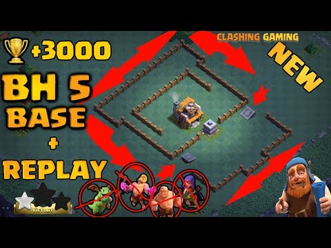 New Builder Hall 5 Base (BH5) + Defense Replay / BH5 Base Layout | Clash of Clans