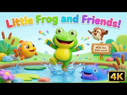 Little Frog and Friends 🐸🐟🐦 | Splashy Pond Adventure Song | Fun Kids Nursery Rhyme