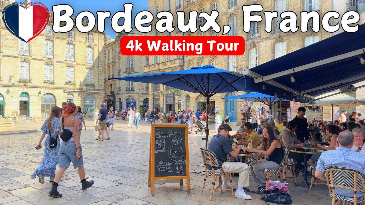 🇫🇷 Stunning 4K Walking Tour of Bordeaux, France | Ambient Sound & Scenic Views