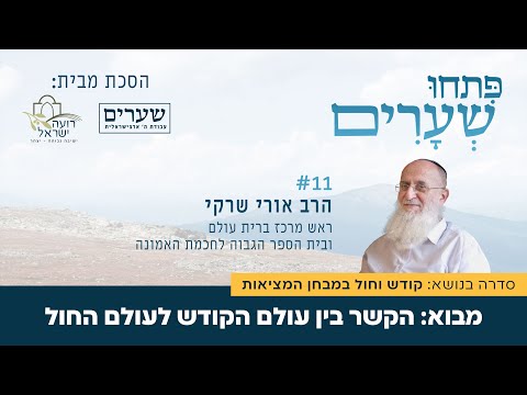 קודש וחול במבחן המציאות פתחו שערים 11 הרב אורי שרקי 